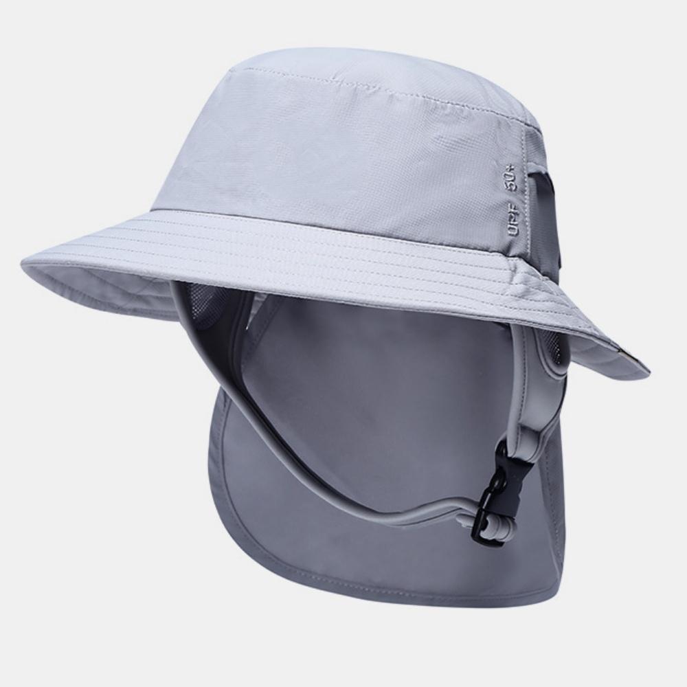 Summer Fisherman Hat Beach Sun Protection Unisex Surf Hat Wide Brim Breathable Quick Dry with Detachable Neck Flap Surf Hats