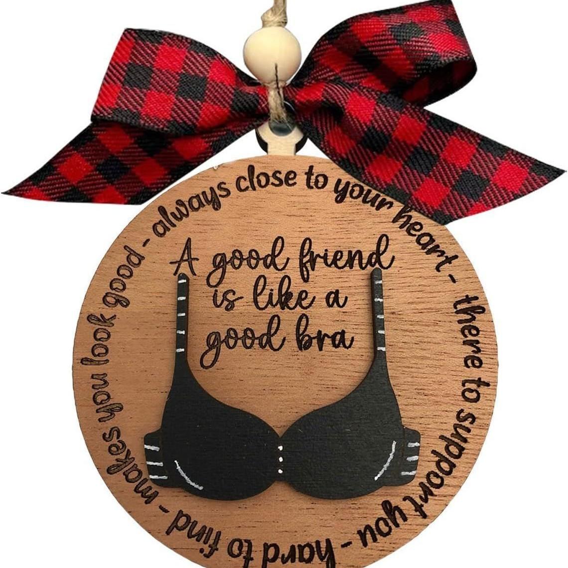 1pc Double Layered Christmas Decoration Pendant Funny Bra Ornament Christmas Tree Ornament, Friends  Favorite