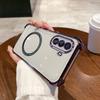Case for HUAWEI Nova Y71,Nova Y70 Clear Magnetic Casing Electroplated Lens Frame Phone Cover