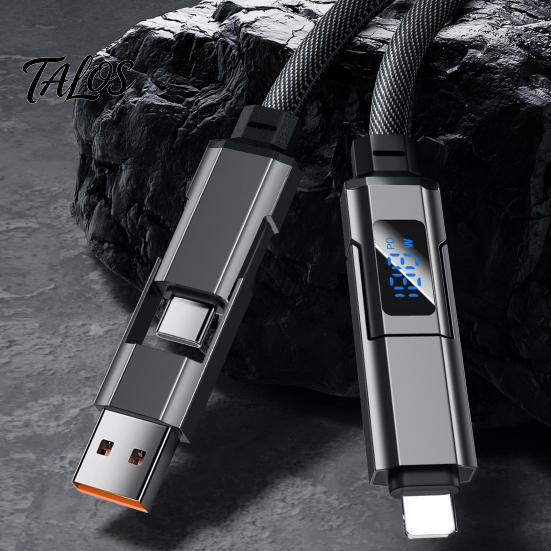 Talos Multi-Level High-Power Data Cable, Fast Charging Up To 100W, USB Type-C 8-Pin Charger Cable with Real-Time Digital Display, Durable Braided for