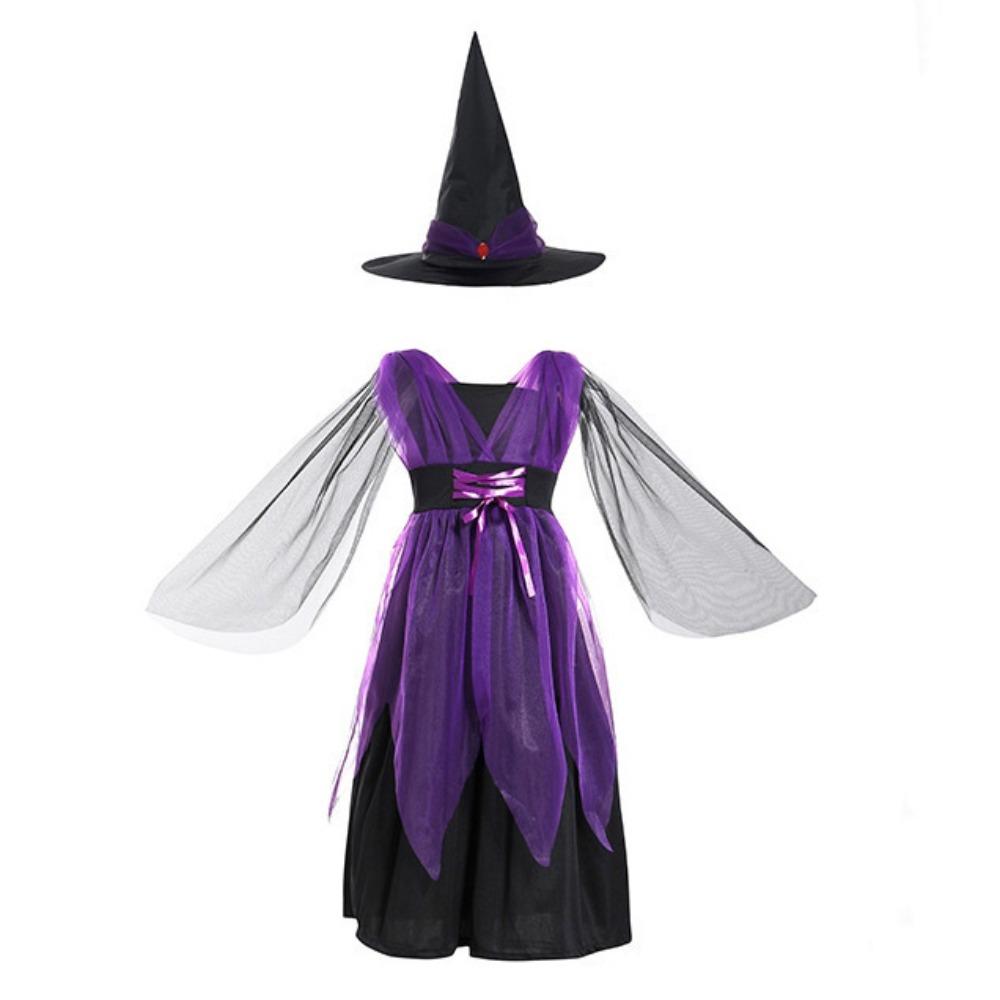 Wizard Kids Witch Dress Set Kawaii Halloween Cosplay Costumes Childern Halloween Costumes  Carnival