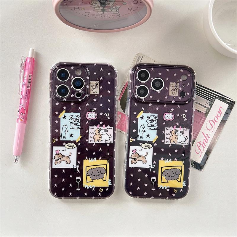 Cute Animal Double Layer Phone Case for iPhone 14P, 15, 16 Pro Max, 17 - Star Design