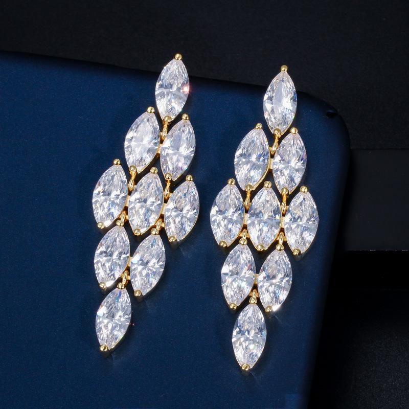 

E0263 Свадебные серьги-ромбы с цирконом в форме капли воды, Качество как в магазине