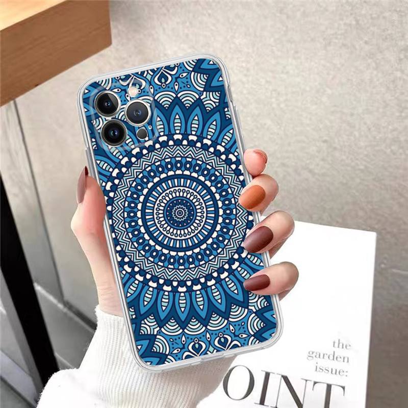 Flower Of Life In Lotus Phone Case For iPhone 14 13 12 11 Pro Max XS X XR SE 2020 6 7 8 Plus Mini Transparent Shell