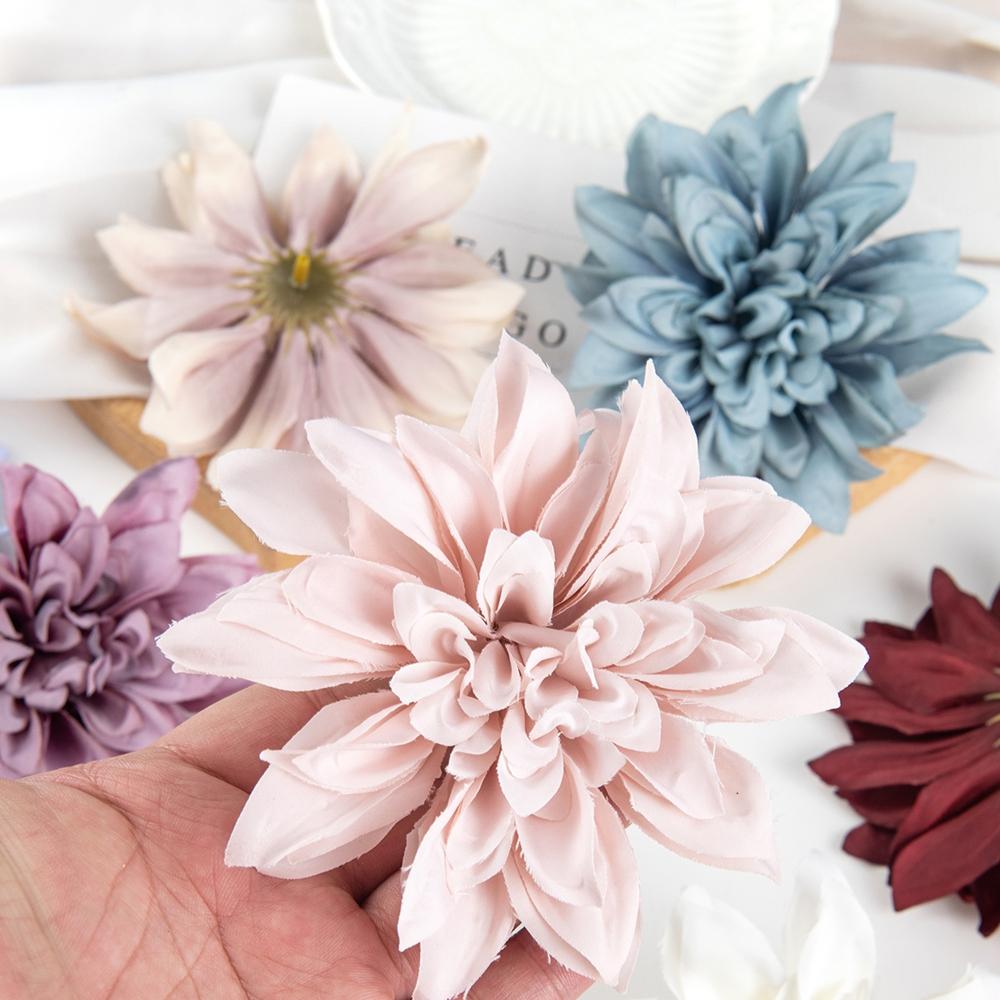 5/10Pcs Fake Plants Artificial Flowers Heads Silk Blooming Roses Wedding Home Room Decor DIY Garland Material Simulation Cheap