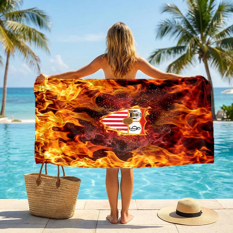 Asciugamano da Spiaggia Sevilla FC ad Asciugatura Rapida in Microfibra Assorbente Portatile da Viaggio per Nuoto