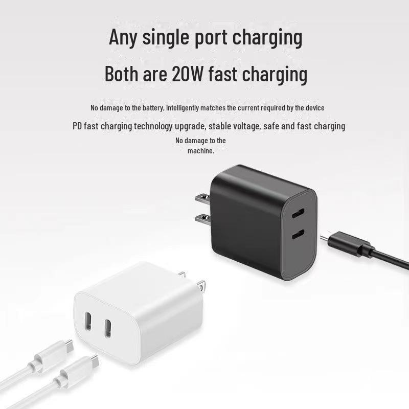 "40W Dual USB-C Fast Charger for Apple Devices 8-16, 30W US Standard Dual Port Fast Charging"