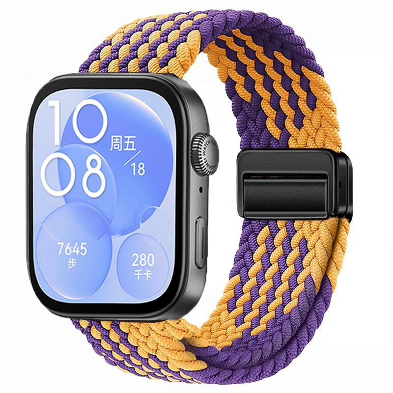 Nylon Braided Strap for Huawei Watch Fit 3/4/4 Pro Magnetic Adjustable Comfortable Band for Huawei Watch Fit 4/3 Bracelet Belt
