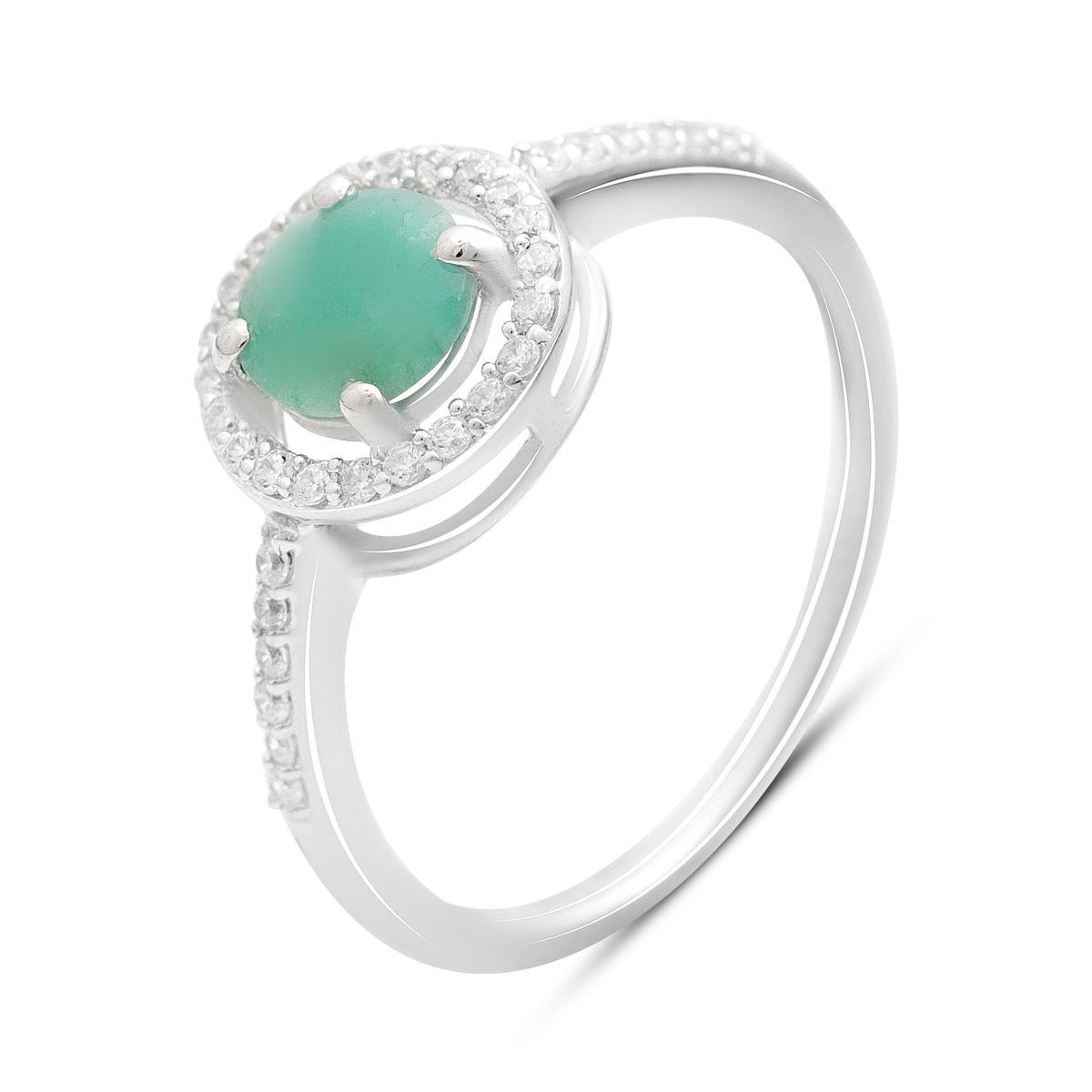 

Серебряное кольцо с натуральным изумрудом 1.155ct, вес изделия 2,01 гр (2206125) 17.5 смарагдовий