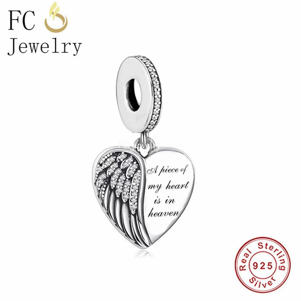 FC Jewelry Fit Original Charm Bracelet 925 Silver A Piece Of My Heart Has Wings is In Heaven Forever Bead For Making Berloque