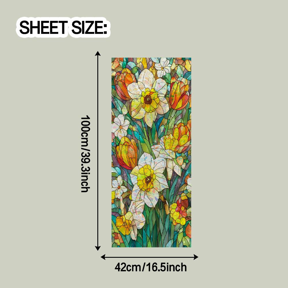 Laser-printed Vibrant Floral Designs Adorn Home Glass Doors and Windows with Electrostatic Stickers