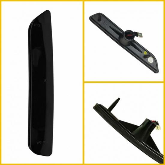 LED Front Bumper Side Marker Lights Smoked Lens Amber Fit 2010-2014 Ford Mustang