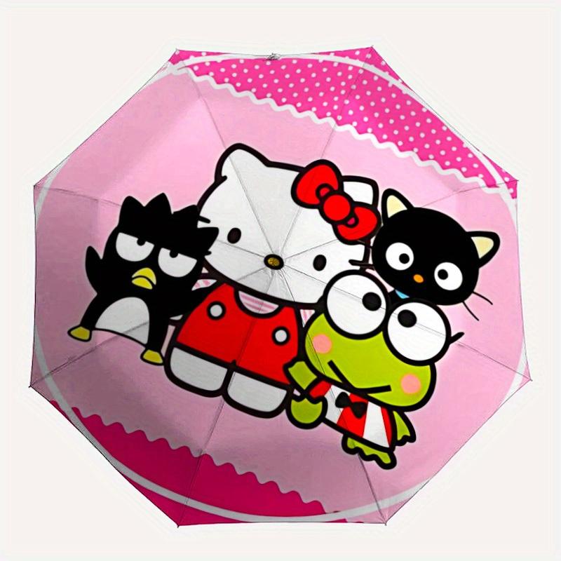 

1pc Sanrio Characters Automatic Folding Umbrella, Portable Collapsible Design, 8-Rib Iron Frame, , All-Season Casual Outdoor Accessory for Christmas B