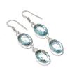 Natural Green Amethyst Gemstone 925 Sterling Silver Jewelry Earring 2.21" AE-11945