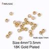 2/4Pcs 18K Gold Plated Brass Zircon Spacer Separator Beads Jewelry Making Supplies For DIY Bracelet Necklace Accessories