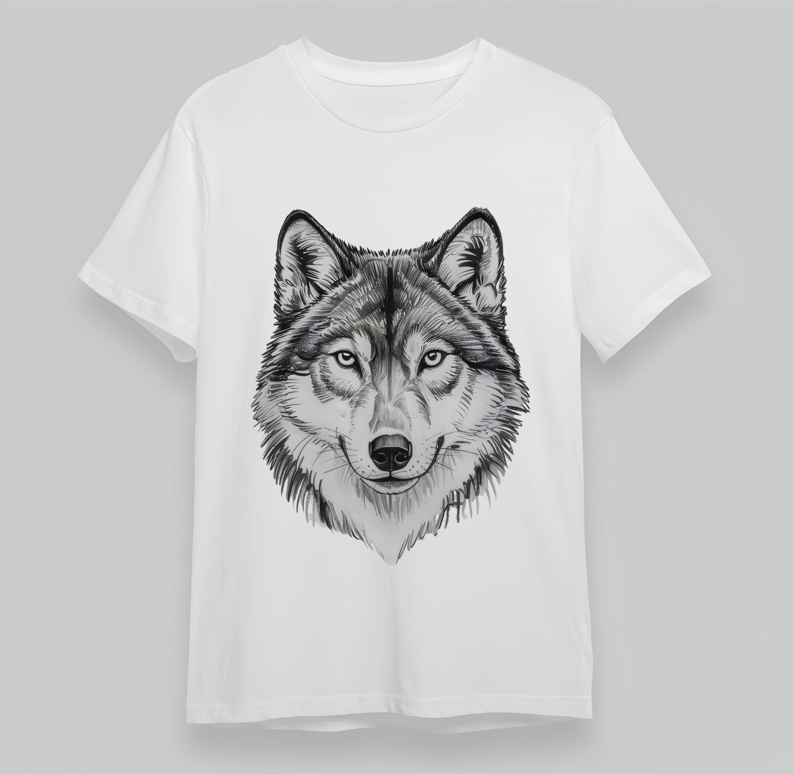 Men s T-Shirt Mens Womens Tees Top With Black Wolf Head Art Graphic Unisex 100% Cotton Plus Size Tops 3XL