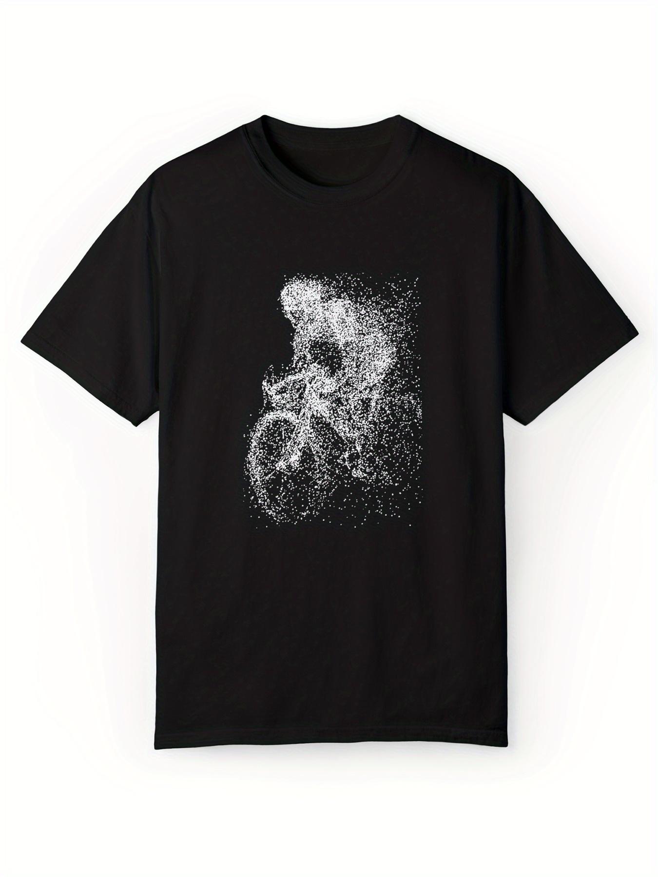 

Summer Men s BlackCasual Bicycle Printed Round Neck Short Sleeved Lightweight and Breathable Outdoor Cycling Pure Cotton T-shirt 4XL