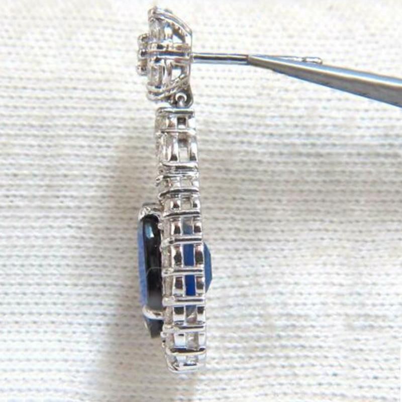 Huitan Gorgeous Blue Cubic Zirconia Drop Earrings Zinc Alloy Color High Quality Female Accessories 2021 Wedding Party Trendy Zircon