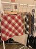 Plus Size Women's High Waist Retro Plaid Wool Mini Skirt
