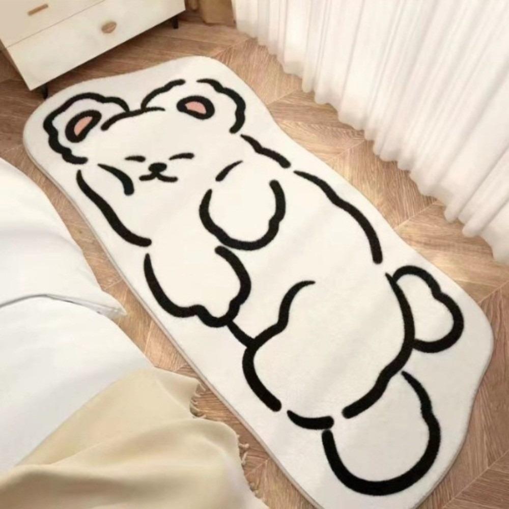 Non Slip Cat Shaped Floor Mat Soft Floor Mat Cartoon Bedroom Rug  for Bedroom