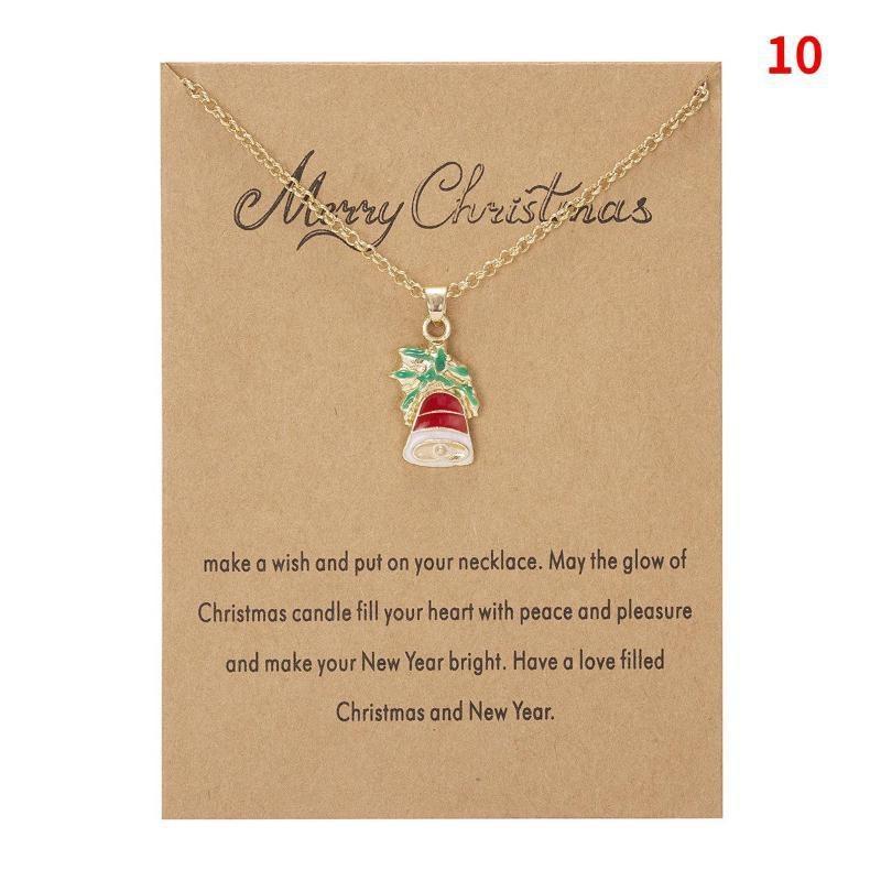 Charm Christmas Necklace for Women Men Merry Christmas Snowman Santa Claus Pendant Link Chain Necklace Xmas Jewelry Gifts