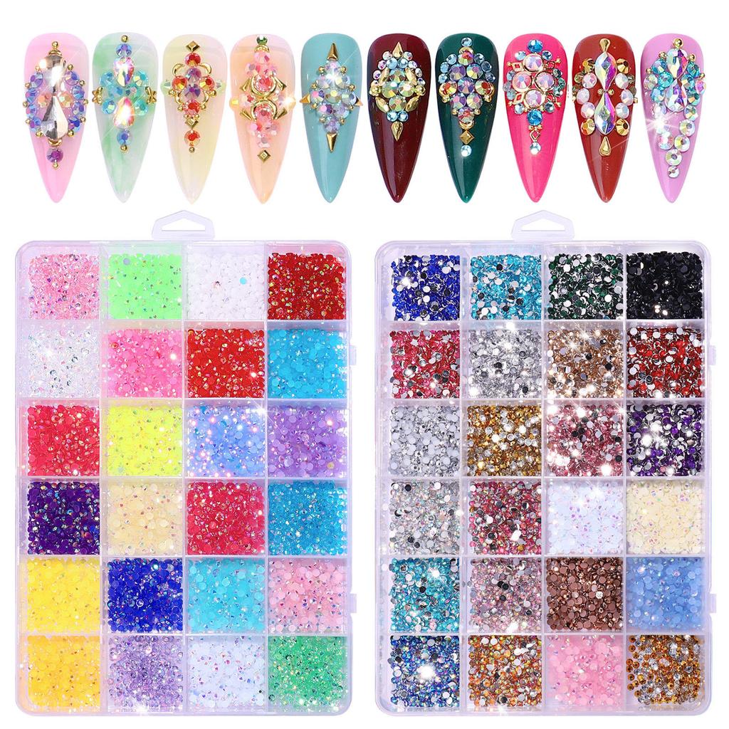 Mixed Color Nail Rhinestones Gems Nail Art Stone Diamante Fashion Glitter Jewels