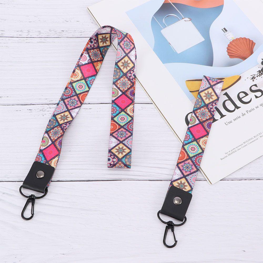 Neck Long Tide Plaid Holder Keychain Lanyards Key Rope Mobile Phone Straps Wrist Band