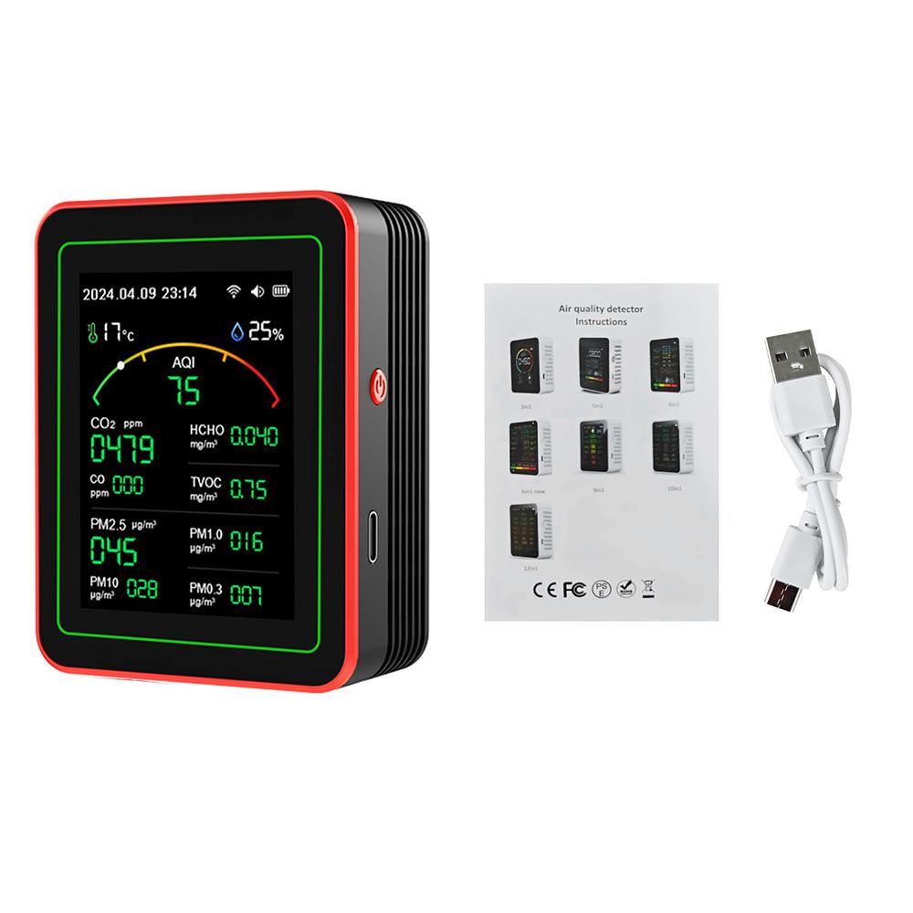 Tuya WiFi 15-in-1 Air Quality Monitor Carbon Dioxide Monitor Formaldehyde Detector Temperature and Humidity Monitor