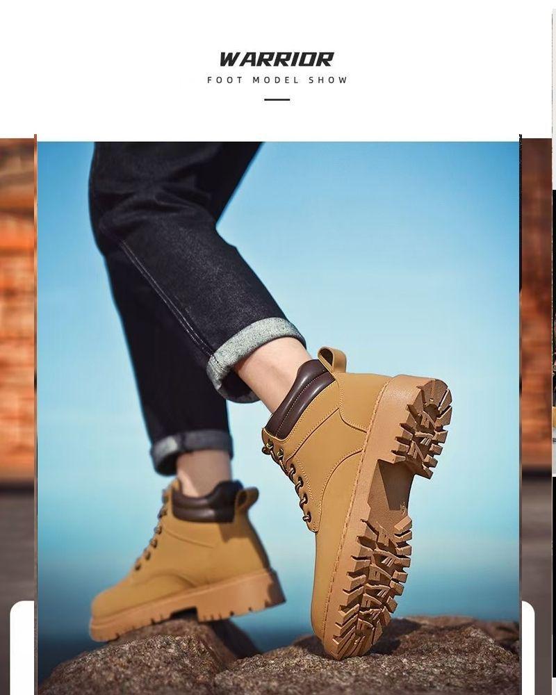 Men's 2025 Autumn High-Top Retro Yellow Martin Boots - Versatile Casual British Style.