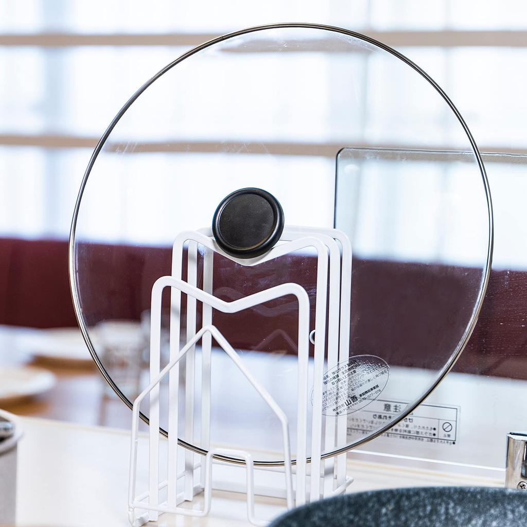 Astro Cutting Board x x Pot Lid Cutting Board Pot Lid Stand, White, Approx. W12.5 D14.5 H21.5cm, Stand, Rack, Holder, 711-45