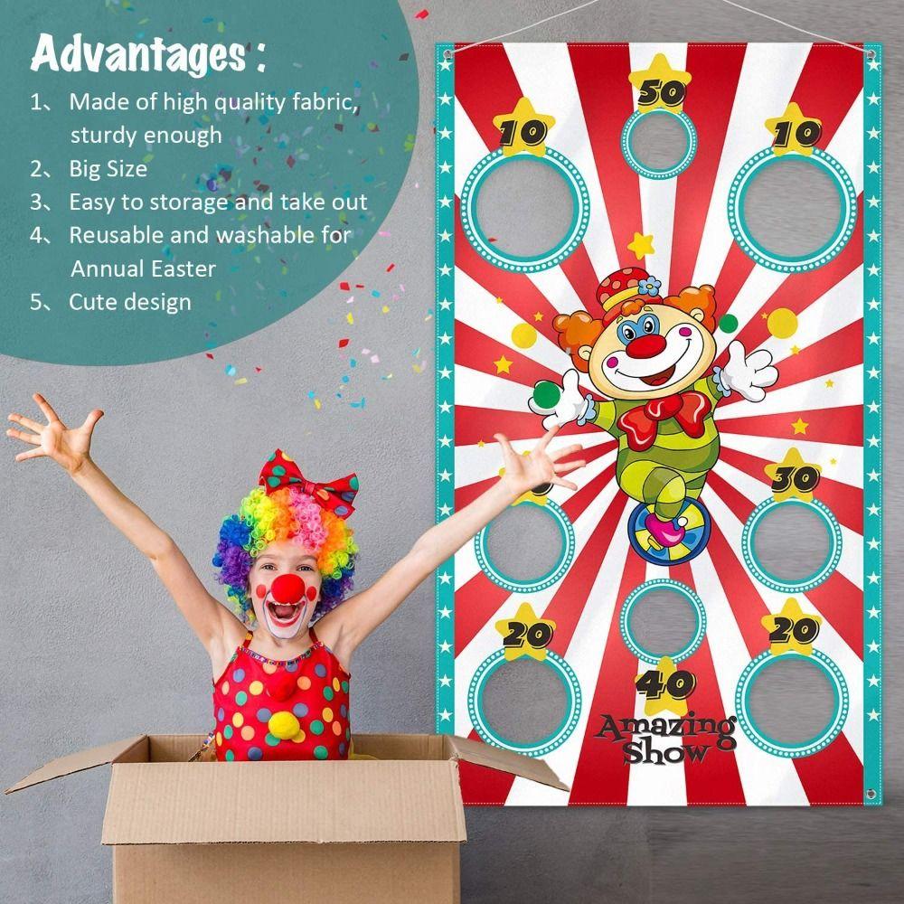 Clown Flag Childrens Bean Bag Toss Games Carnival Games  Funny   Children