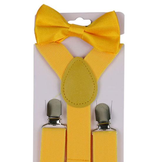 2 Stück/Set Hosenträger Krawatte Bonbonfarbe Y-Form Jungen Mädchen Verstellbare Hosenträger Schleife Krawatte für den täglichen Gebrauch