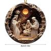 2D Acrylic Jesus Nativity Scene Pendant Christian Tree Ornament The Birth Of Jesus Pendant Home Navidad Decor New Year Xmas Gift