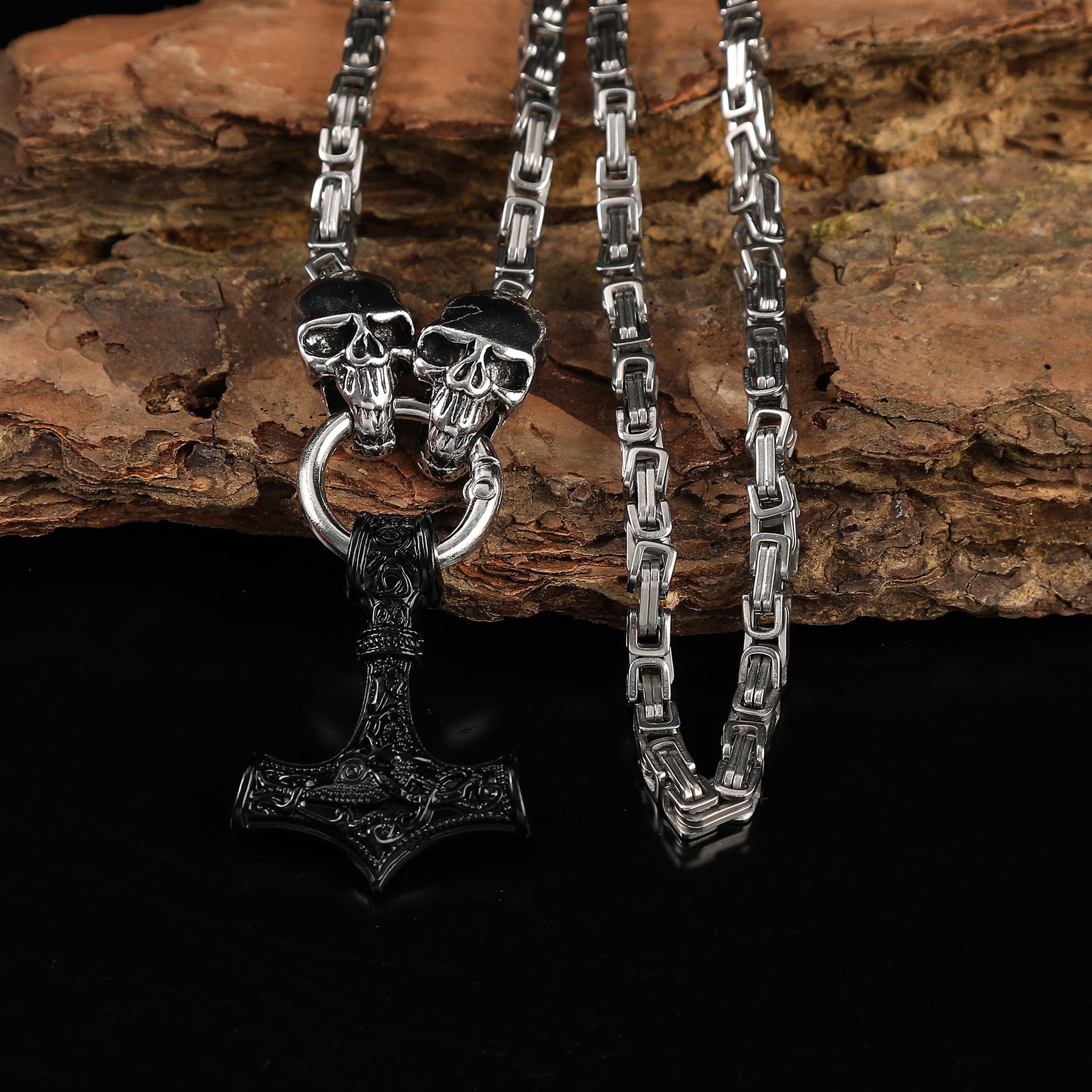 Европейско-американская ретро-подвеска-молот викингов на цепочке-королевской цепи 60cm Chain