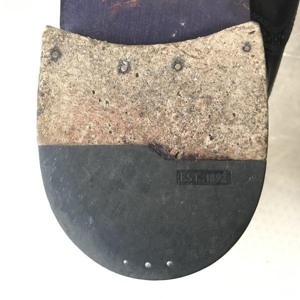 80s-90s? Vintage/FLORSHEIM Imperial/Leather Semi-Brogue Straight Tip Shoes/10.5EEE/28.5/Black/(USED)