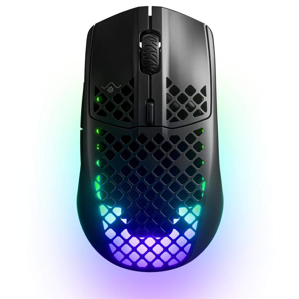 SteelSeries Aerox 3 Wireless Gaming Bluetooth Quantum Over 200 Hours of Battery RGB Not Sold In Japan Mouse, Ultra-Lightweight 66g, 2.4GHz 2.0