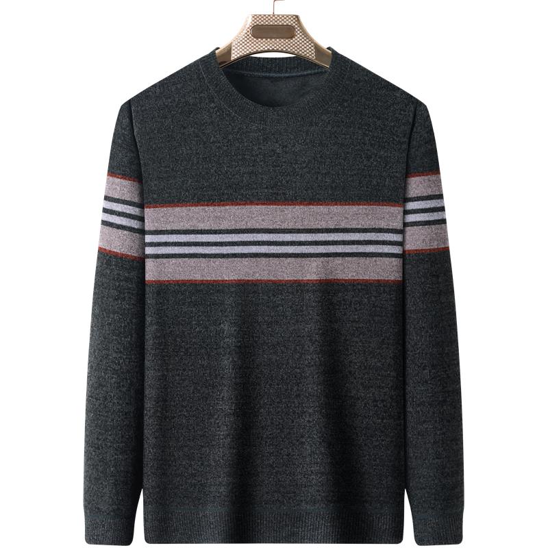 Men's Plus Velvet Thickened Chenille Sweater: Warm Winter Knitwear for Middle-Aged and Elderly Dads