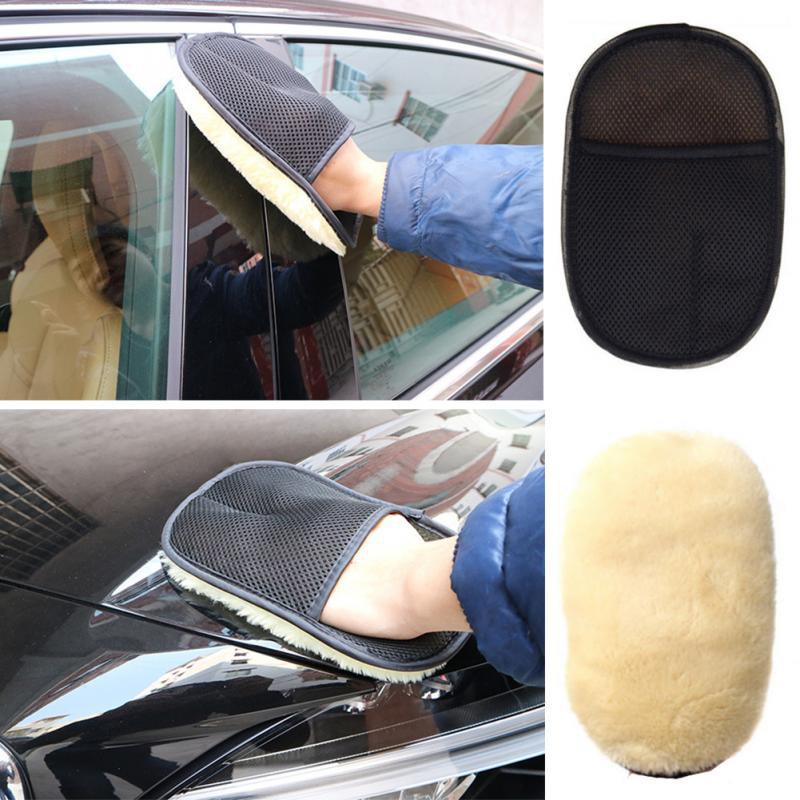 1/2pcs Soft Microfiber Wool Car Washing Glove Motorcycle Washer Cleaning Care Car Glass Brush Paint Waxing Polishing Tools
