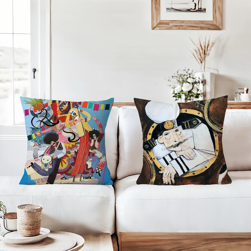 Funny Artist M-Masha P-Pryanichnikova   Pillow Case Office Cushions Suitable For Sofa Car Bedroom Decorative Cushion Cover