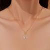 Elegant Cross Pendant Necklace with Diamond Inlay - Modern European & American Style