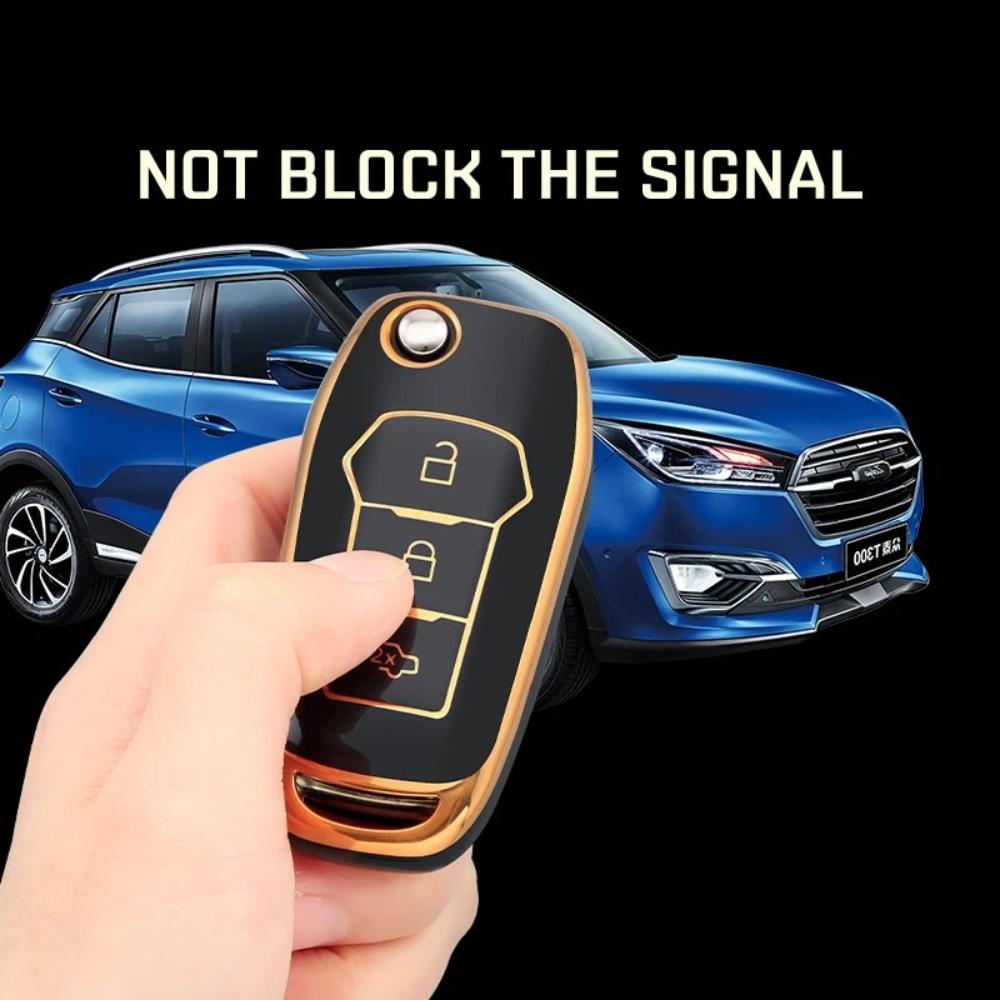 TPU Car Flip Key Case Cover Shell for Ford Fusion Fiesta Mondeo Ecosport Kuga Escort Everest Ranger F150 Keyless Fob Accessories