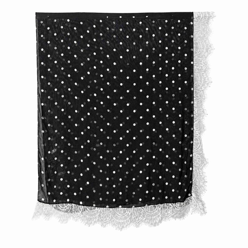 Modal Turban Head Scarf Polka Dot Print Long Turban Scarf Fashion Muslim Hijab Scarf Women Ramadan