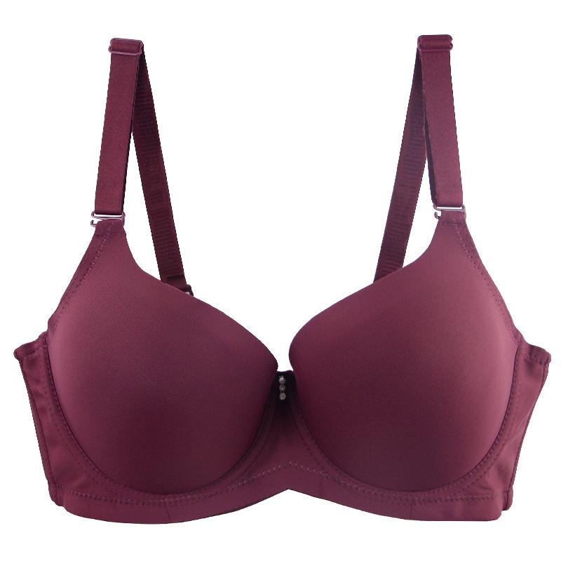 Thin cup, large size bra, smooth and seamless, gathered with steel ring, fat mm thin.