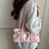 Rivet Belt Buckle Underarm Bag Large Capacity Tote Bag Trendy PU LeatherShoulder Bag  Commute