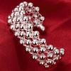 Wholesale Fine 925 Sterling Silver Bangles Bracelet Charms Heart Open for Women Lady Jewelry Adjustment Cuff Wedding Gift