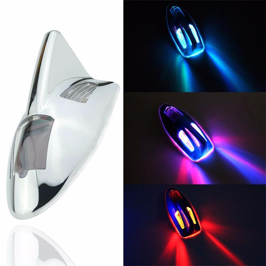 Solar Power Shark Fin Anti-rear-end Warning Lamp LED Decoration Strobe Lamp Gray