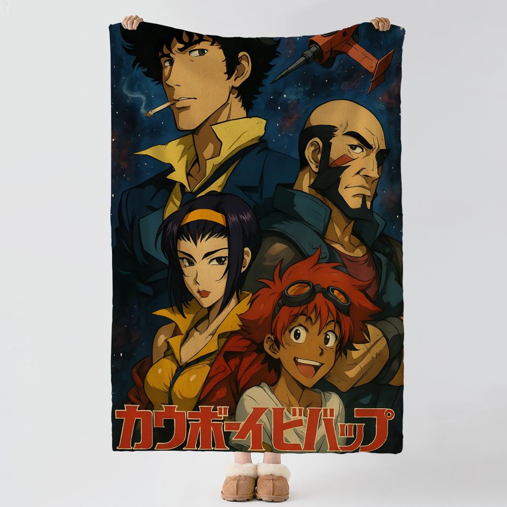 anime C-Cowboy Bebop-p Throw Thick Comfort Flannel Quilt, Multi-scene Use Indoor Outdoor Daily Nap