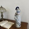 Ceramic Figurine Girl Statue Ornament, Modern Nordic Sculpture, Elegant Decor, Shock Resistant,