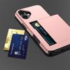 For iPhone 16 Plus Case with Card Holder TPU+PC Phone Cover Dual Layer Shockproof