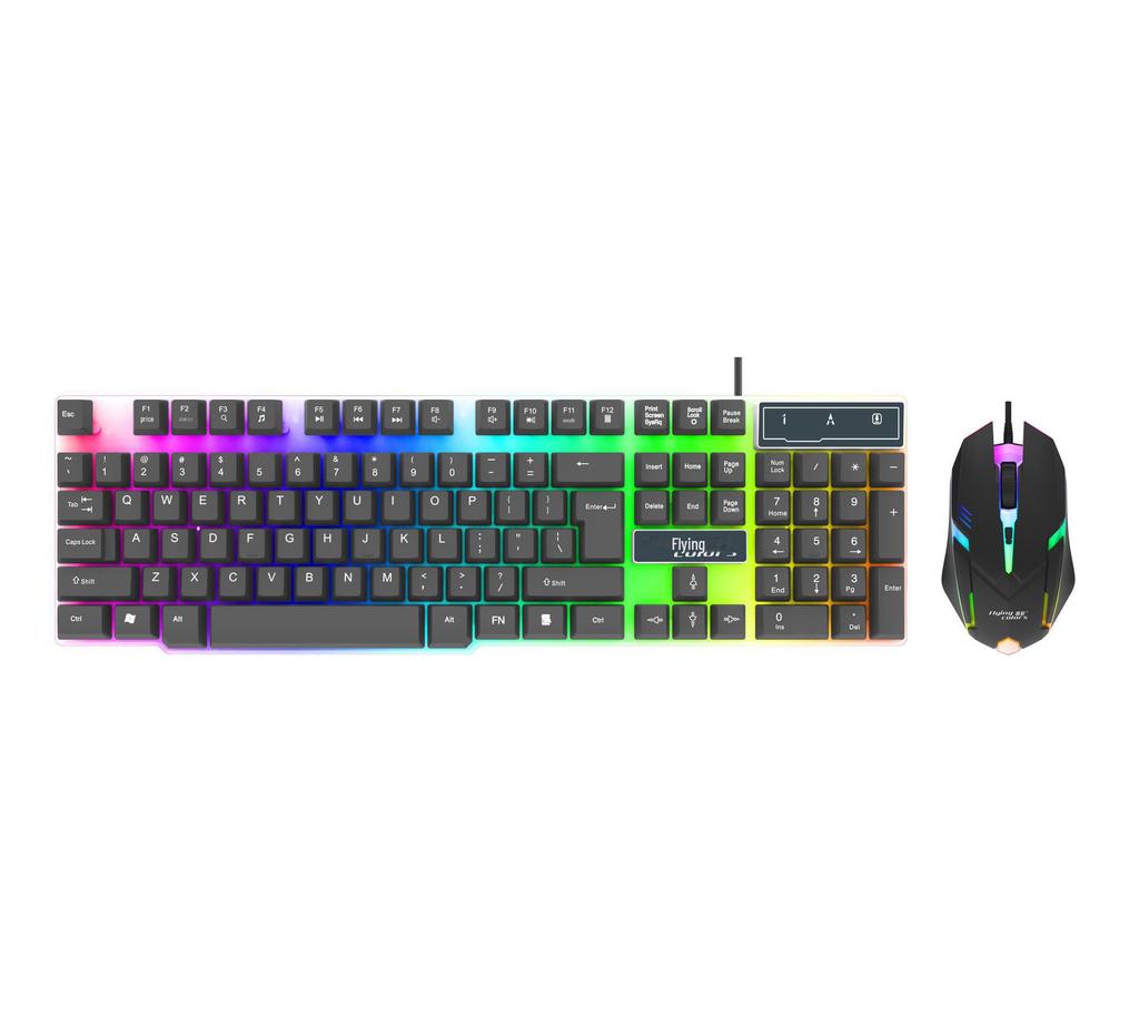 Bosdon 8310 Gaming Keyboard and Mouse Set: Wired, Mechanical-Feel, Suspended Keys, Luminous USB.